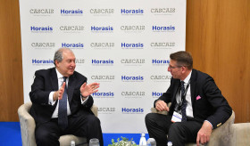 President Sarkissian, who is in Portugal to participate at the annual meeting of the Horasis analytical center, met with the founder and Chairman of the Horasis international center Frank-Jürgen Richter.