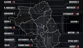 Ադրբեջանական ագրեսիայից զոհված ու վիրավոր խաղաղ բնակիչների բնակավայրերի քարտեզը: