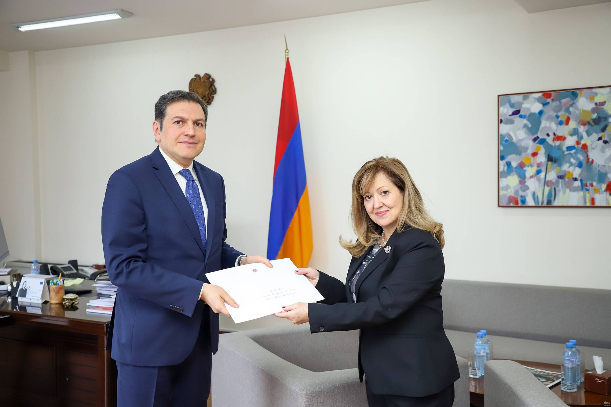 The Ambassador of Portugal presented  copies of her credentials to Armenia’s Deputy Foreign Minister