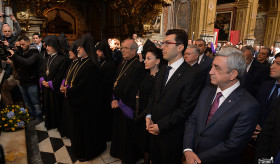 President attends opening and consecration ceremony of memorial to armenian genocide – cross-stone